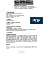 Informe Psicológico Laboral Alberto Suarez Gomez