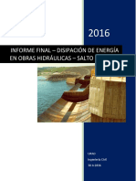 Informe Final - Salto de Esqui - Estructuras Hidraulicas PDF