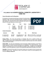 Temple Chem 1954 Syllabus