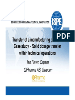 Transfer of A Manufacturing Process: Case Study Solid Dosage Transfer Within Technical Operations