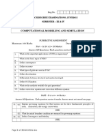 Computational Modeling and Simulation: M.Tech - Degree Examinations, June2015 Semester - Iii & Iv