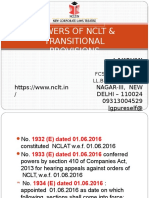 Powers of NCLT & Transitional Provisions - NCLT