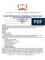 Caract. Del Desarrollo Psicologico de Los Adolescentes