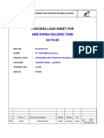 Process Load Sheet For: Abb Swing Holding Tank 03-TH-02