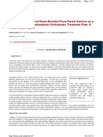 Two-Unit Cantilevered Resin-Bonded Fixed Partial Denture As A Substitute For A Prosthodontic-Orthodontic Treatment Plan: A 5-Year Case Report