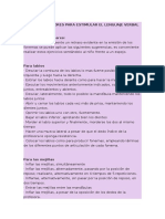 Ejercicios Motores para Estimular El Lenguaje Verbal