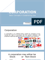 Corporation: Basic Concepts in Establishing One