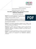 Reglamento General para El Uso de Las Instalaciones Deportivas