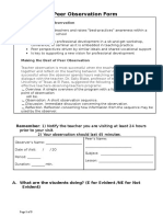 Peer Visit Form