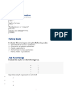 Employee Info Evaluation Form