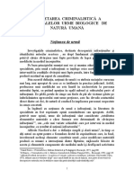 Cercetarea Criminalistică A Principalelor Urme Biologice de Natură Umană