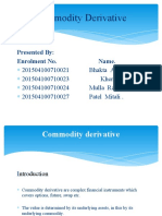 Commodity Derivative: Presented By: Enrolment No. Name