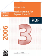 Mark Scheme For Papers 1 and 2: Science Tests