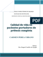 Calidad de Vida en Pacientes Portadores de Prótesis Completa .CARMEN PEREA