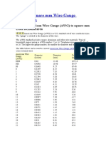 AWG To Square MM Wire Gauge Conversion