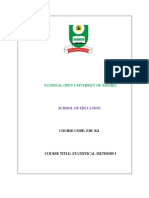 Edu 821 Statistical Methods I PDF