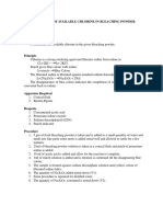 Determination of Available Chlorine in Bleaching Powder