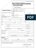 Application Form For DPWH Me Exam PDF