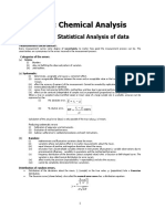 CTEC233: Chemical Analysis: Handout 2-3: Statistical Analysis of Data