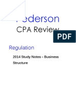 Pederson CPA Review REG Study Notes Business Structure