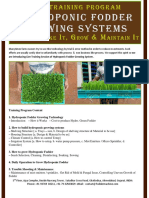 Hydroponic Fodder Training Details