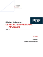 Sílabo: DERECHO EMPRESARIAL UNIVERSIDAD ESAN