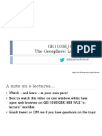 GE1101E/GEK1001 The Geosphere: Landforms: @winstontlchow