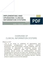 Implementing and Upgrading Clinical Information Systems