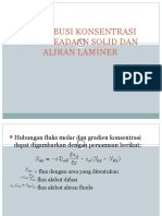 Distribusi Konsentrasi Pada Keadaan Solid Dan Aliran Laminer