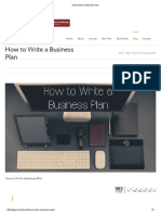 How To Write A Business Plan