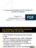 The Weighted Average Cost of Capital and Company Valuation: Fundamentals of Corporate Finance