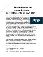 Requisitos Mínimos Del Sistema para Instalar Correctamente El SAP ERP