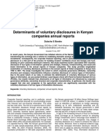 Determinants of Voluntary Disclosures in Kenyan Companies Annual Reports