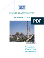 Summer Training Project Report On NTPC BY Prateek Jain - VIT University