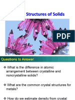 MSE 101 - Lecture 4 - Crystal Structure