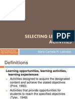 Selecting Learning Activities