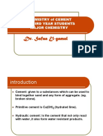 DR - Safaa El-Gamal: Chemistry of Cement For Third Year Students Major Chemistry