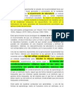 La Aproximación Experimental Al Estudio de La Personalidad Tiene Por Finalidad Encontrar Leyes Generales o Universales de La Conducta