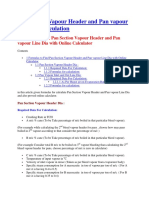 Pan Section Vapour Header and Pan Vapour Line Dia Calculation in Sugar Industry