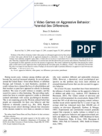 Effects of Violent Video Games On Aggressive Behavior: Potential Sex Differences