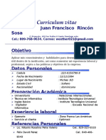 Juan Francisco Rincon Sosa Curriculum Vitae