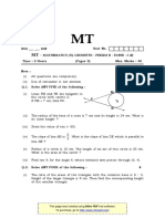 Mathematics (71) Geometry - Prelim Ii - Paper - 3 (E) Seat No. 2014 - 1100