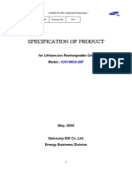 Samsung ICR18650 26FM Spec Sheet