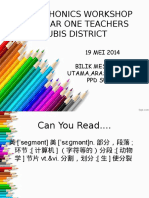 Basic Phonics Workshop For Year One Teachers Subis District: 19 MEI 2014 Bilik Mesyuarat Utama, Aras 2, PPD Subis