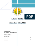 Trespass To Land: Law of Torts