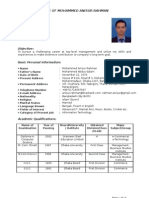 CV of Mohammed Anisur Rahman