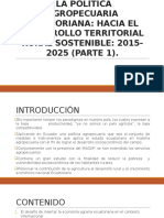 La Política Agropecuaria Ecuatoriana