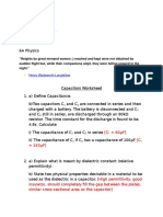 6A Capacitors Worksheet 2016