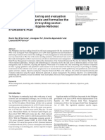 Developing A Monitoring and Evaluation Framework To Integrate and Formalize The Informal Waste and Recycling Sector: The Case of The Philippine National Framework Plan