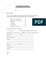 Refrigeration Handbook Advertisement Booking Form